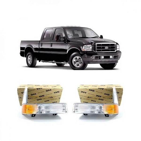 Lanterna f250 ford de 1999 a 2005 dianteira lado direito cristal com refletor âmbar