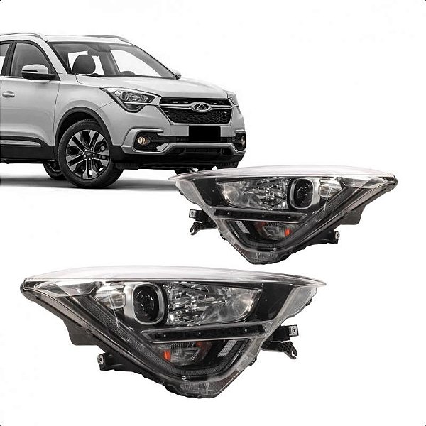 Farol tiggo 5x chery de 2019 a 2020 lado esquerdo elétrico com motor com LED