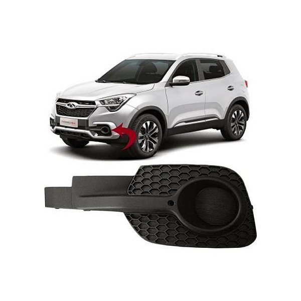 Grade para para choque tiggo 5x chery de 2019 a 2020 dianteira lado direito sem furo para auxiliar
