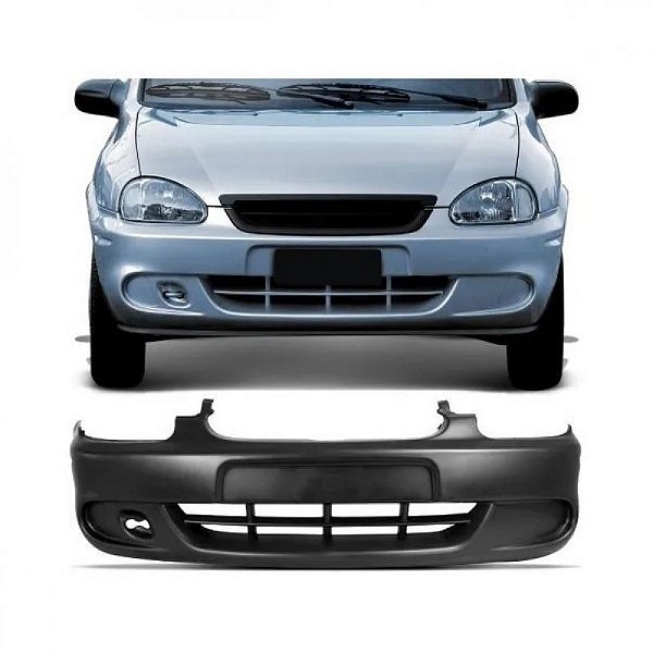 Para choque corsa chevrolet de 2000 a 2009 dianteiro preto liso sem furo