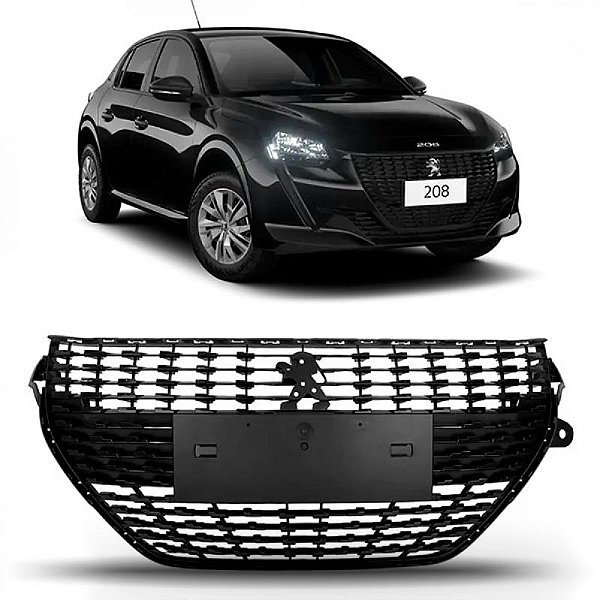 Grade do radiador 208 peugeot de 2020 a 2024 preta