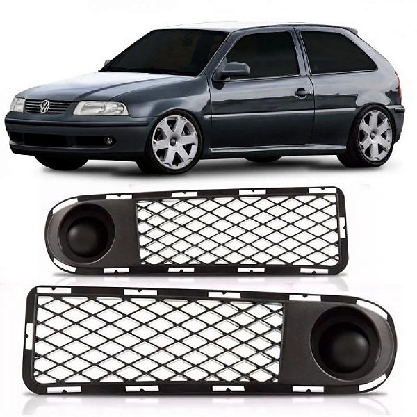 Grade para choque gol volkswagen de 1999 a 2003 dianteiro lado esquerdo sem furo geração 3 ponteira para choque fase parachoque