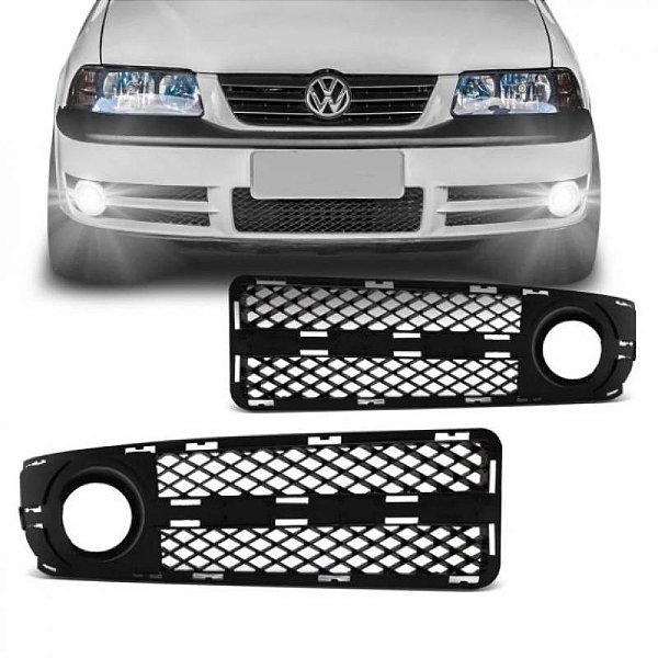Grade para para choque gol volkswagen de 2004 a 2005 dianteiro lado esquerdo geração 3 fase dois ponteira para choque com furo