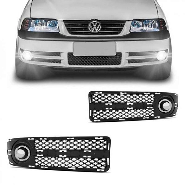 Grade para para choque gol volkswagen de 2004 a 2005 dianteiro lado direito cromado geração 3 fase dois ponteira para choque