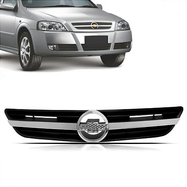 Grade do radiador astra chevrolet de 2003 a 2012 preta com friso cromado sem emblema