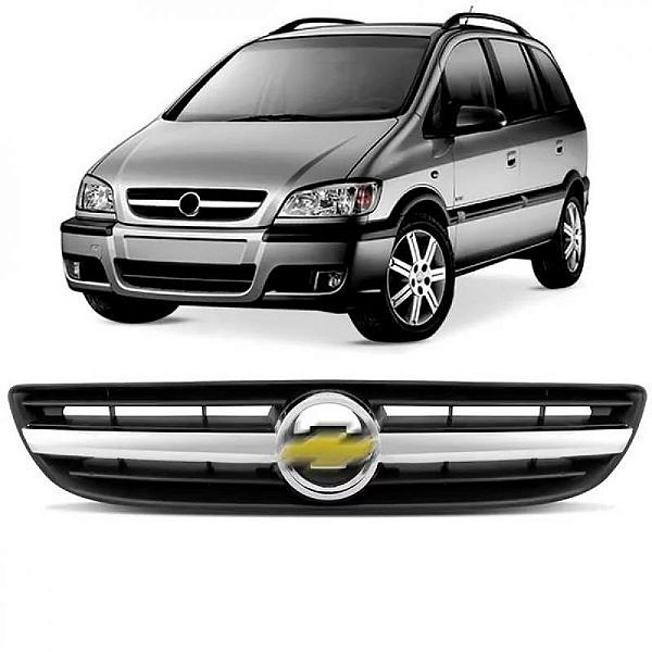 Grade do radiador zafira chevrolet de 2005 a 2012 preta com friso cromado