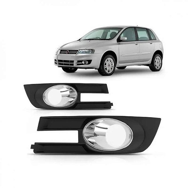 Grade do para choque stilo fiat de 2008 a 2011 dianteira lado direito cromada com furo