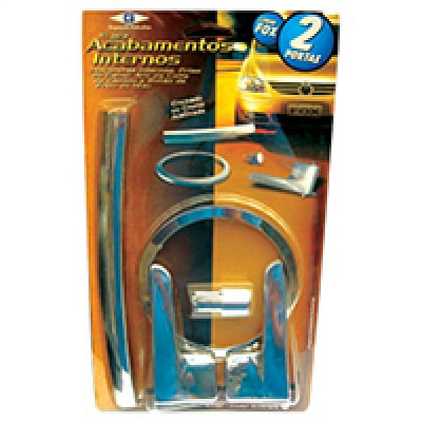 Kit de maçaneta com aro botão e moldura inferior para choque fox cross volkswagen de 2004 a 2009 cromado quatro portas