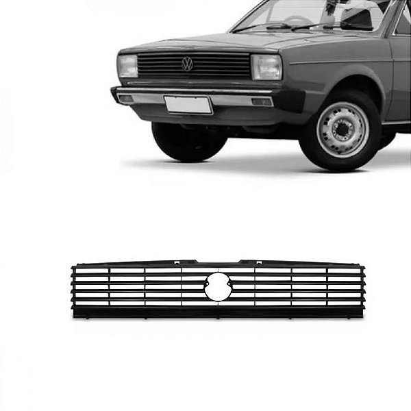 Grade do radiador gol volkswagen de 1980 a 1984 preta com entrada de ar