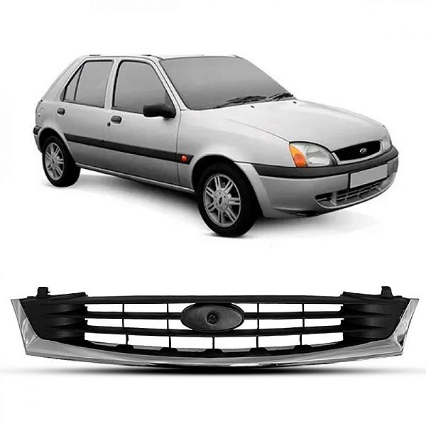 Grade do radiador fiesta ford de 2000 a 2006 cromada com moldura inferior do para choque