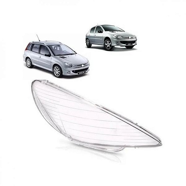 Lente de farol 206 peugeot de 2005 a 2010 lado esquerdo lisa