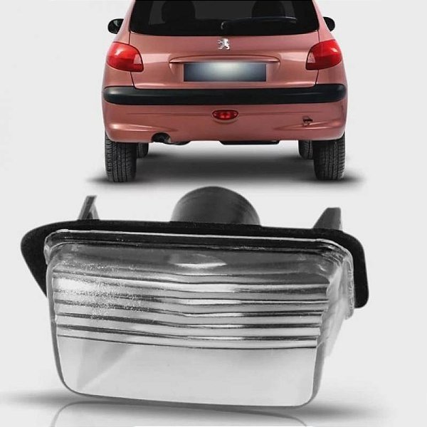 Lanterna de placa 206 peugeot de 1998 a 2010 e 207 peugeot de 2009 a 2015