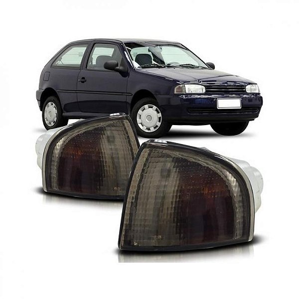 Lanterna gol volkswagen de 1995 a 1999 dianteira lado esquerdo fumê amarela