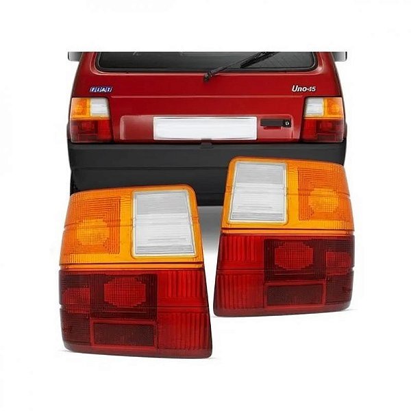 Lanterna uno fiat de 1985 a 2003 traseira lado esquerdo tricolor acrílico