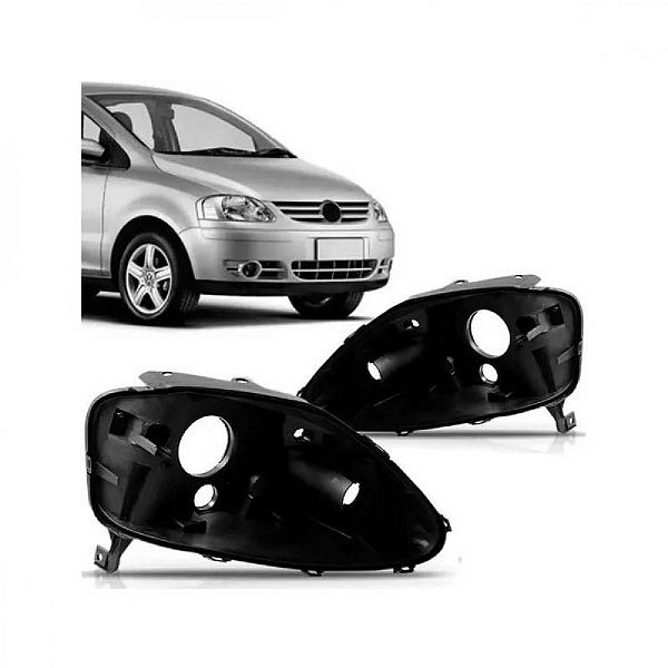 Carcaça do farol fox crossfox e spacefox volkswagen de 2004 a 2009 lado esquerdo foco duplo arteb
