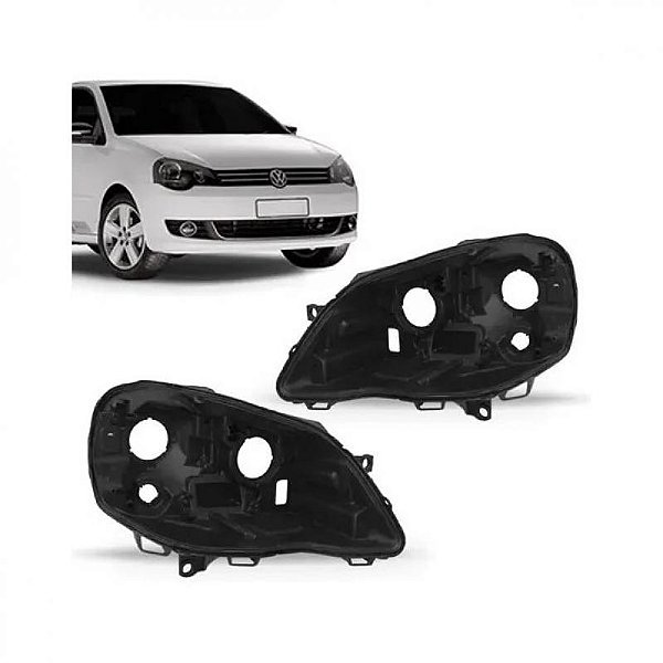 Carcaça do farol polo volkswagen de 2007 a 2014 lado direito