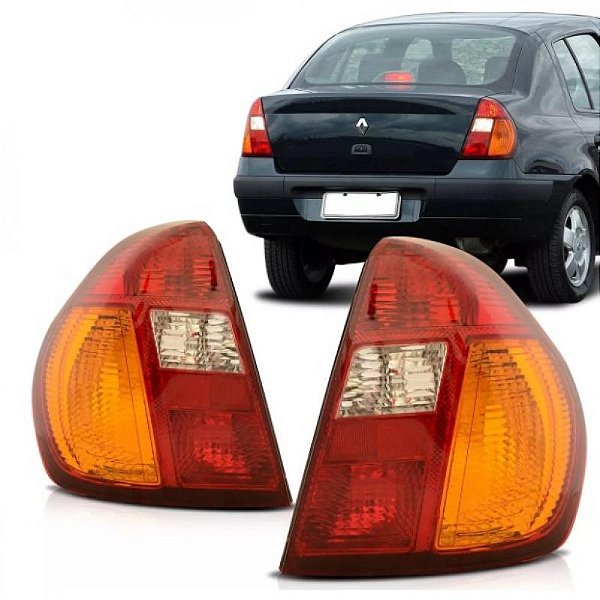Lanterna clio renault de 1999 a 2004 traseira lado direito tricolor sedã