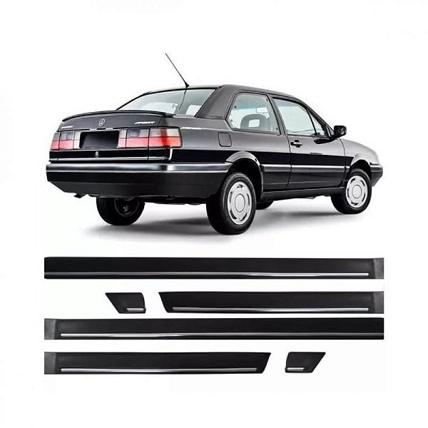 Friso santana volkswagen de 1991 a 1998 lateral preto e cromado bicolor versão gls 2 portas conjunto de 6 peças