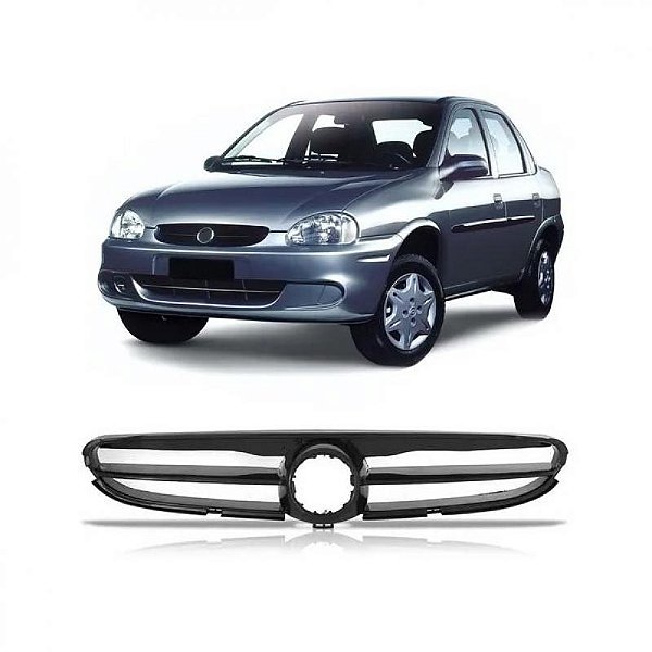 Grade do radiador corsa classic life chevrolet de 2000 a 2003 preta frisada