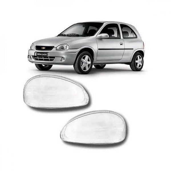 Lente de farol corsa chevrolet de 2000 a 2009 lado esquerdo lisa