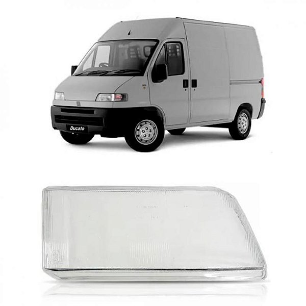 Lente de farol ducato fiat e boxer peugeot e jumper citroën de 1995 a 2004 lado direito