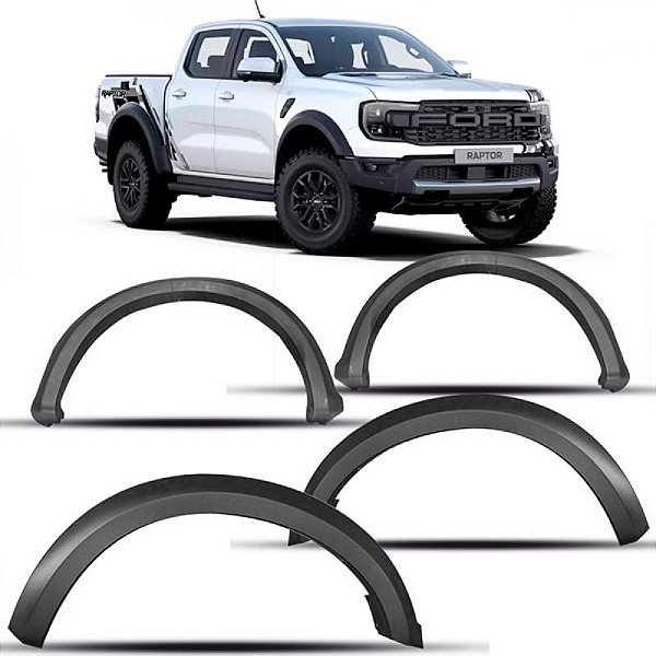 Moldura de para lama do vão de roda ranger raptor ford de 2024 a 2025 conjunto de quatro peças