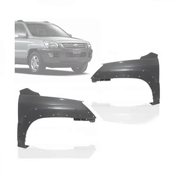 Para lama sportage kia de 2005 a 2010 lado esquerdo com furo para moldura inferior de para choque