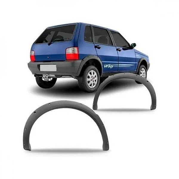 Moldura do vão de roda do paralama uno fiat de 2004 a 2013 traseira lado direito cinza way
