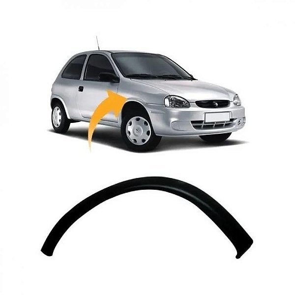 Moldura do vão da roda corsa chevrolet de 1994 a 2009 dianteira lado esquerdo preto