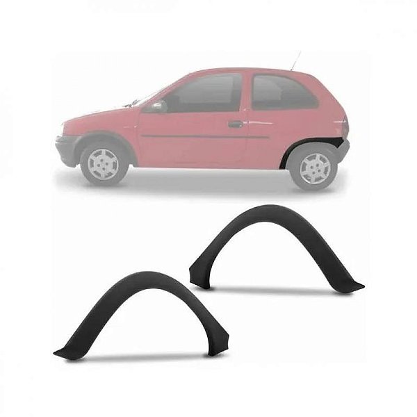 Moldura do vão da roda corsa chevrolet de 1994 a 2009 traseira lado esquerdo preto hatch wind