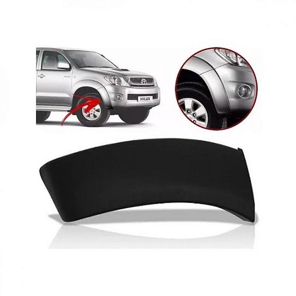 Moldura do vão da roda hilux toyota de 2005 a 2011 dianteira lado direito para para choque de picape
