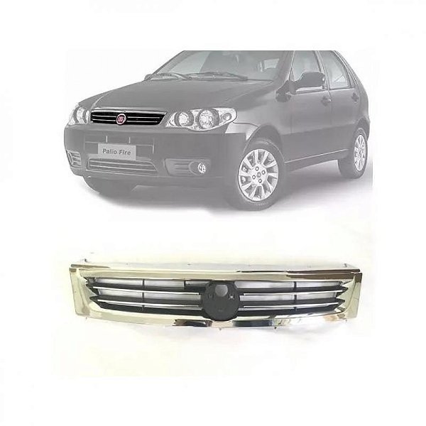 Grade do radiador palio fiat de 2013 a 2015 fire com friso cromado tipo zoiao