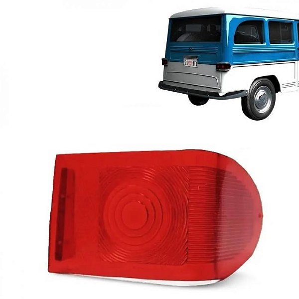 Lente rural ford de 1960 a 1979 traseira lado direito borda vermelha canto acrílico