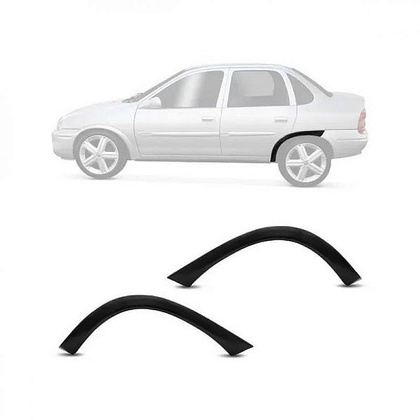 Moldura do vão da roda corsa chevrolet de 1994 a 2009 traseira lado direito preto sedan