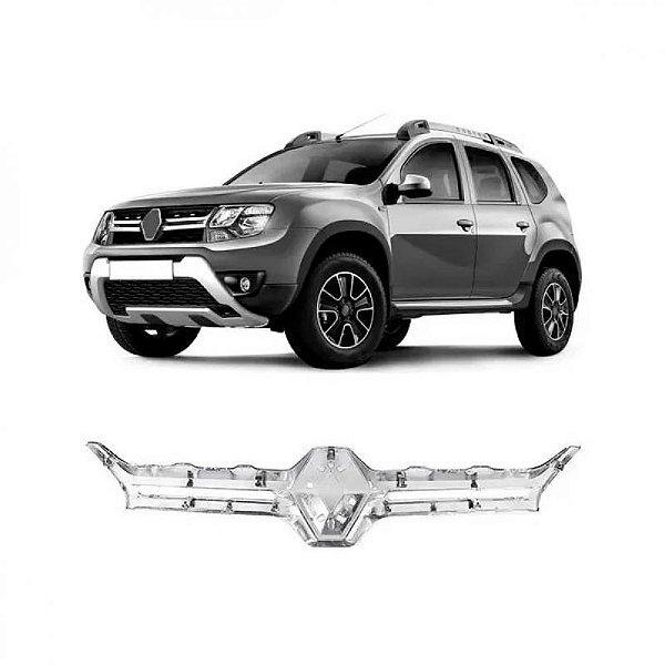 Moldura inferior do para choque da grade do radiador duster oroch renault de 2016 a 2020 cromada