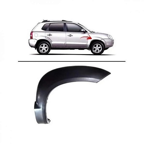 Moldura do vão da roda do para lama tucson hyundai de 2005 a 2016 dianteira lado direito preta com primer