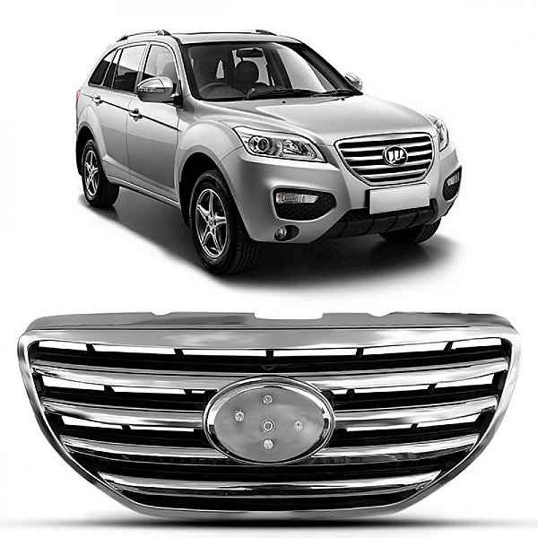 Grade do radiador x60 lifan de 2013 a 2016 preta e cromada sem emblema