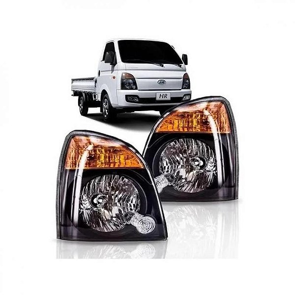 Farol hr hyundai de 2013 a 2022 lado direito preto manual