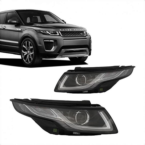 Farol evoque land rover de 2016 a 2019 lado direito com LED D3S 10 pinos