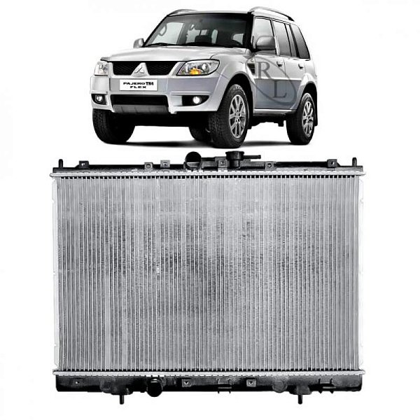 Radiador pajero sport mitsubishi de 1998 a 2010 cromado manual motores 3.0 e 3.5 V6 24 válvulas com ou sem entrada de ar