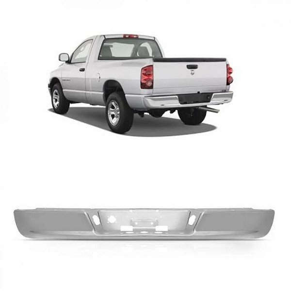 Para choque ram dodge de 2006 a 2010 traseiro cromado lâmina sem furo para sensor