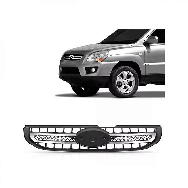 Grade do radiador sportage kia de 2009 a 2010 com friso cromado modelo cibie europeu