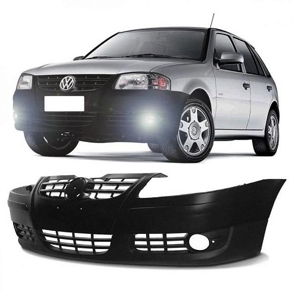 Para choque gol volkswagen de 2006 a 2008 dianteiro preto geração 4 com furo para farol de milha