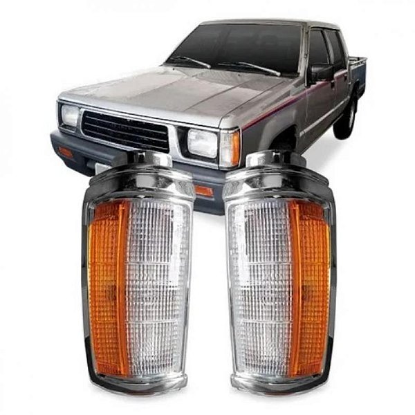 Lanterna l200 mitsubishi de 1992 a 2003 dianteira lado esquerdo com aro cromado