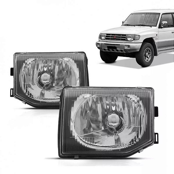 Farol pajero mitsubishi de 1998 a 2000 lado esquerdo liso versão gls