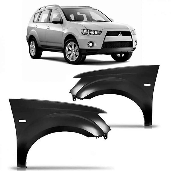 Para lama outlander mitsubishi de 2010 a 2013 lado direito com furo para pisca