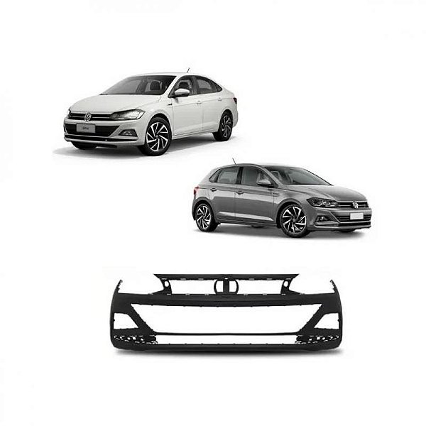 Para choque polo e virtus volkswagen de 2018 a 2022 dianteiro preto sem furo para sensor