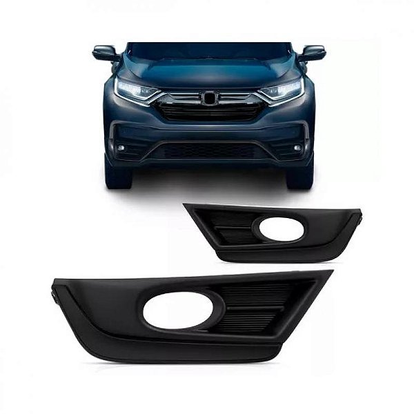 Grade do para choque crv honda de 2018 a 2020 dianteira lado direito preta com furo auxiliar e com friso