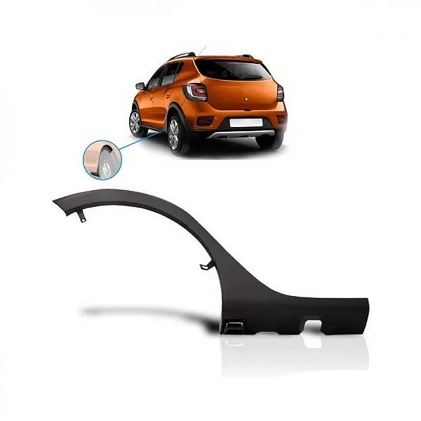 Moldura do vão da roda do paralama sandero stepway renault de 2014 a 2019 traseira lado esquerdo