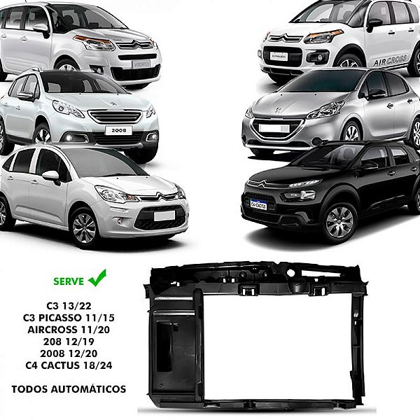 Painel c3 citroën de 2013 a 2020 e 208 peugeot de 2012 a 2019 e cactus citroën dianteiro auto com ar